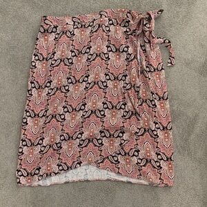 Maurices Paisley Wrap Skirt in Pink and Black Size 18W